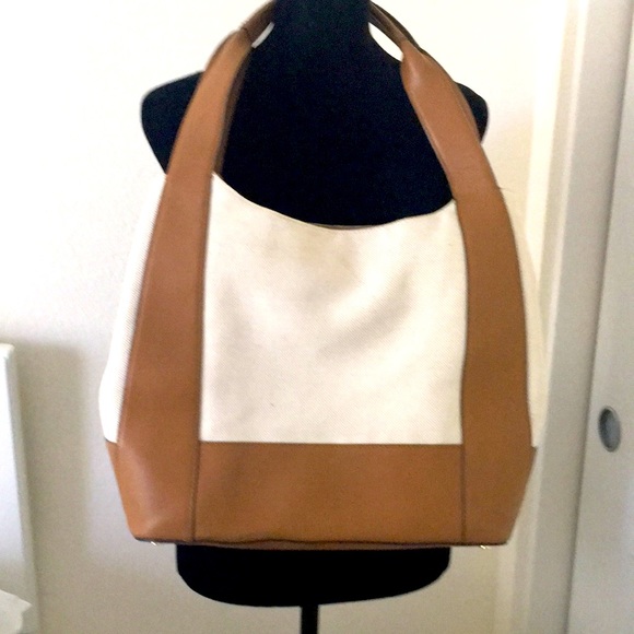 FINAL SALE PRICE MK Tan Canvas and Leather Bag - Picture 2 of 10